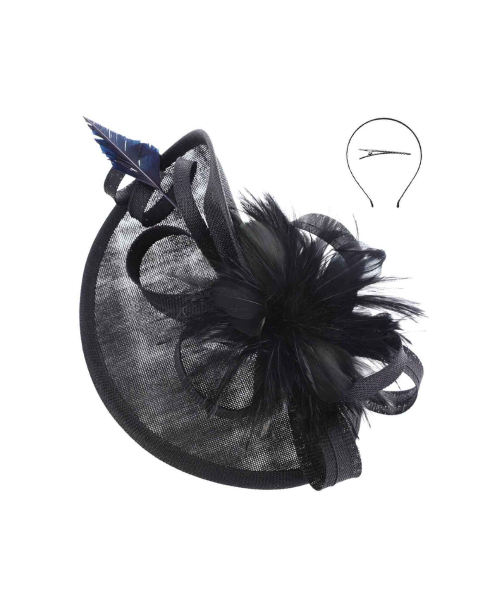 FASCINATOR-MESH TWIST W/FTRS