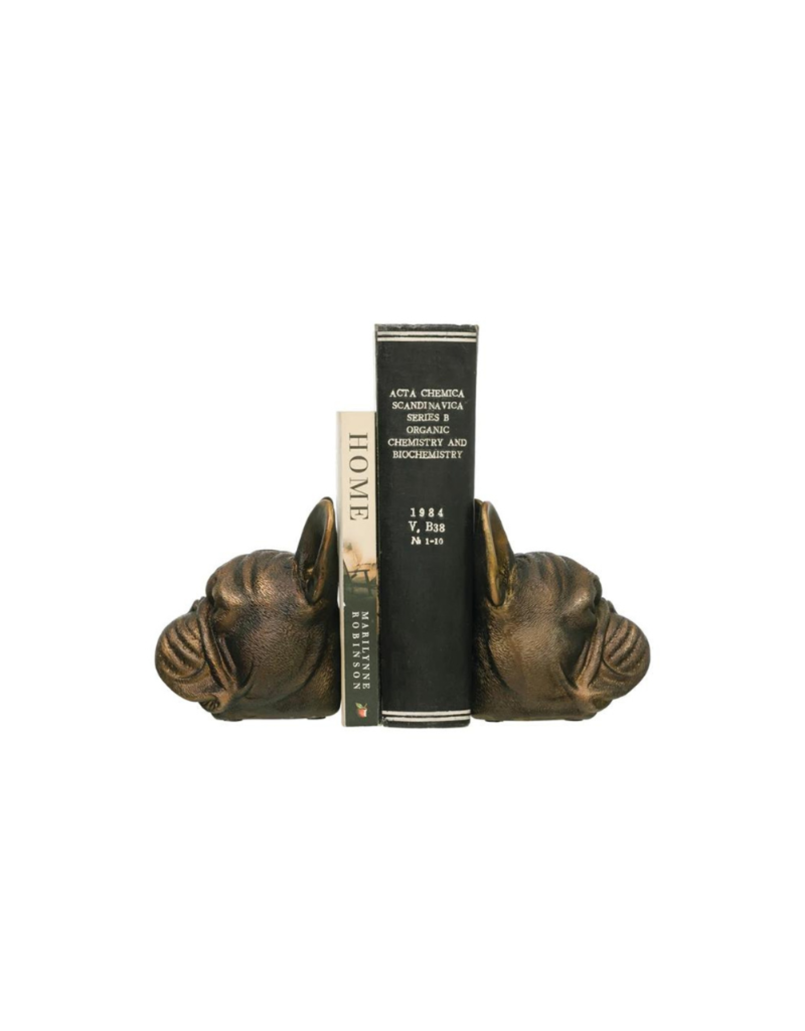 BOOKENDS-DOG HEADS ANTIQUE SET OF 2