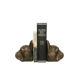 BOOKENDS-DOG HEADS ANTIQUE SET OF 2