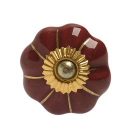 Keena/Tranquillo KNOB-FLOWER SHAPE BURG W/GOLD