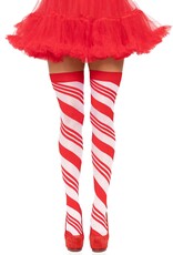 THIGH HIGH-XMAS-CANDY CANE RED/WHT