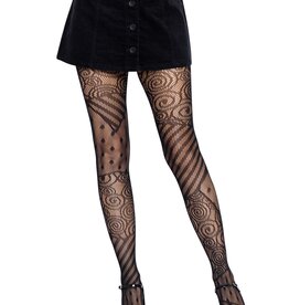 PANTYHOSE-FISHNET-DOLL PATTERN BLK