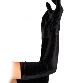 GLOVES-SHOULDER LENGTH, VELVET, BLACK