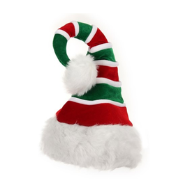 HAT-SANTA RIDGED  STRIPED RED/GRN