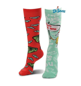 SOCKS-KNEE-GREEN EGGS/HAM MISMATCHED