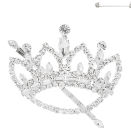 BROOCH-RHINESTONE CROWN W/SCEPTRE