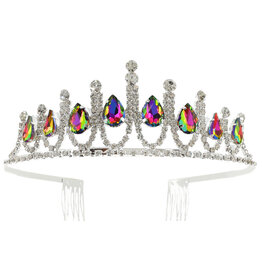 TIARA-RHINESTONE SCALLOPED W/GEMS