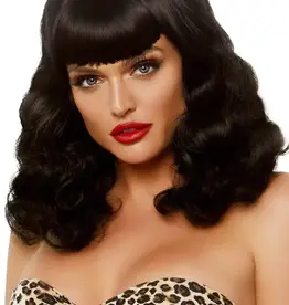 WIG-NAT-RETRO 16" W/BANGS BLK