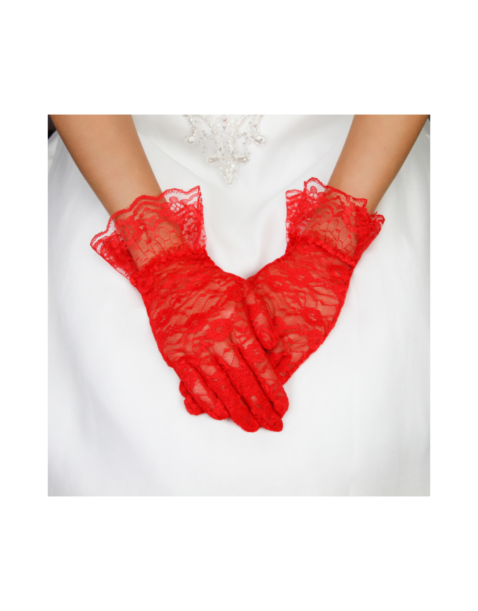 GLOVES-WRIST-LACE W/RUFFLE