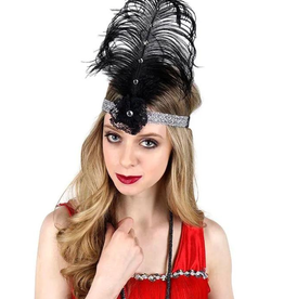 HEADBAND-FLAPPER-FEATHER OSTRICH