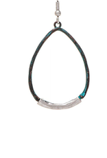 Rain Jewelry Collection EARRINGS-PATINA/SILVER BAR TEARDROP