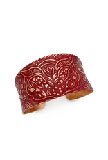 Faire/Anju Jewelry BRACELET CUFF-COPPER PATINA-RED BOTANICAL