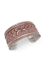 Faire/Anju Jewelry BRACELET CUFF-SILVER PATINA ROSE CHEVRONS