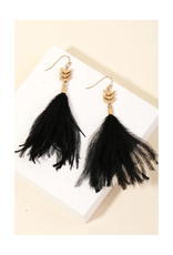 Faire/Anarchy Street EARRINGS-LIGHT FEATHER DROP FU/GD