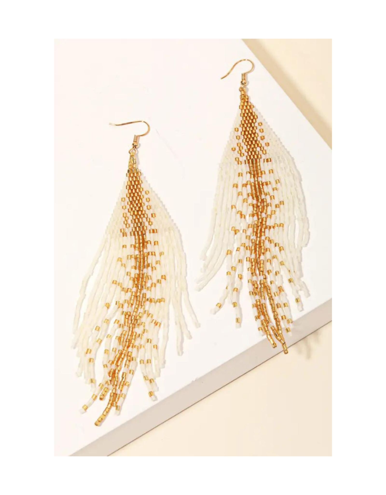 Faire/Anarchy Street EARRINGS-BEADED TRIAGLE FRINGE DROP