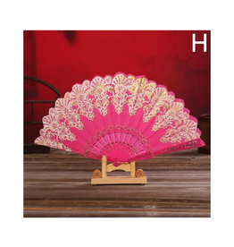 TEMU FAN-PAPER-BEAUTIFUL CHINESE-STYLE FLORAL RRED