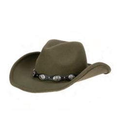 HAT-WESTERN CATTLEMAN W/CONCHES OLIVE