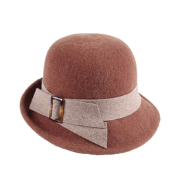 HAT-CLOCHE W/FELT W/BUCKLE