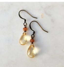 Faire/Edgy Petal EARRINGS-CITRINE/SUNSTONE