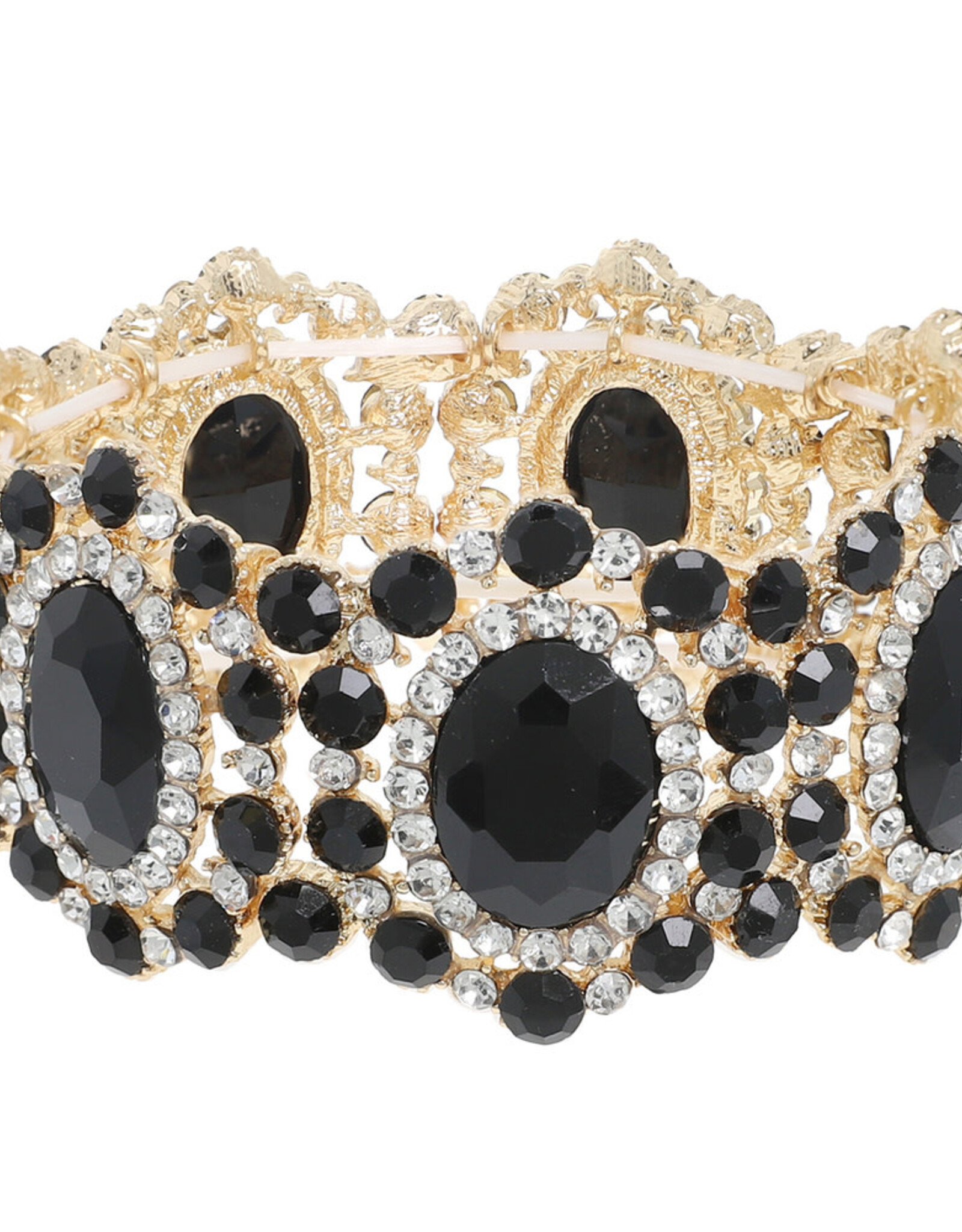 BRACELET-RHINESTONE-BAROQUE CLUSTER