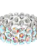 BRACELET-RHINESTONE-3ROW OVAL