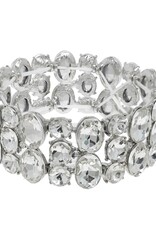 BRACELET-RHINESTONE-3ROW OVAL