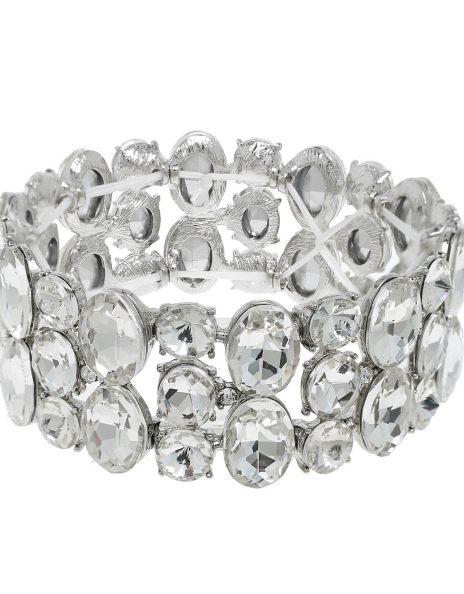 BRACELET-RHINESTONE-3ROW OVAL