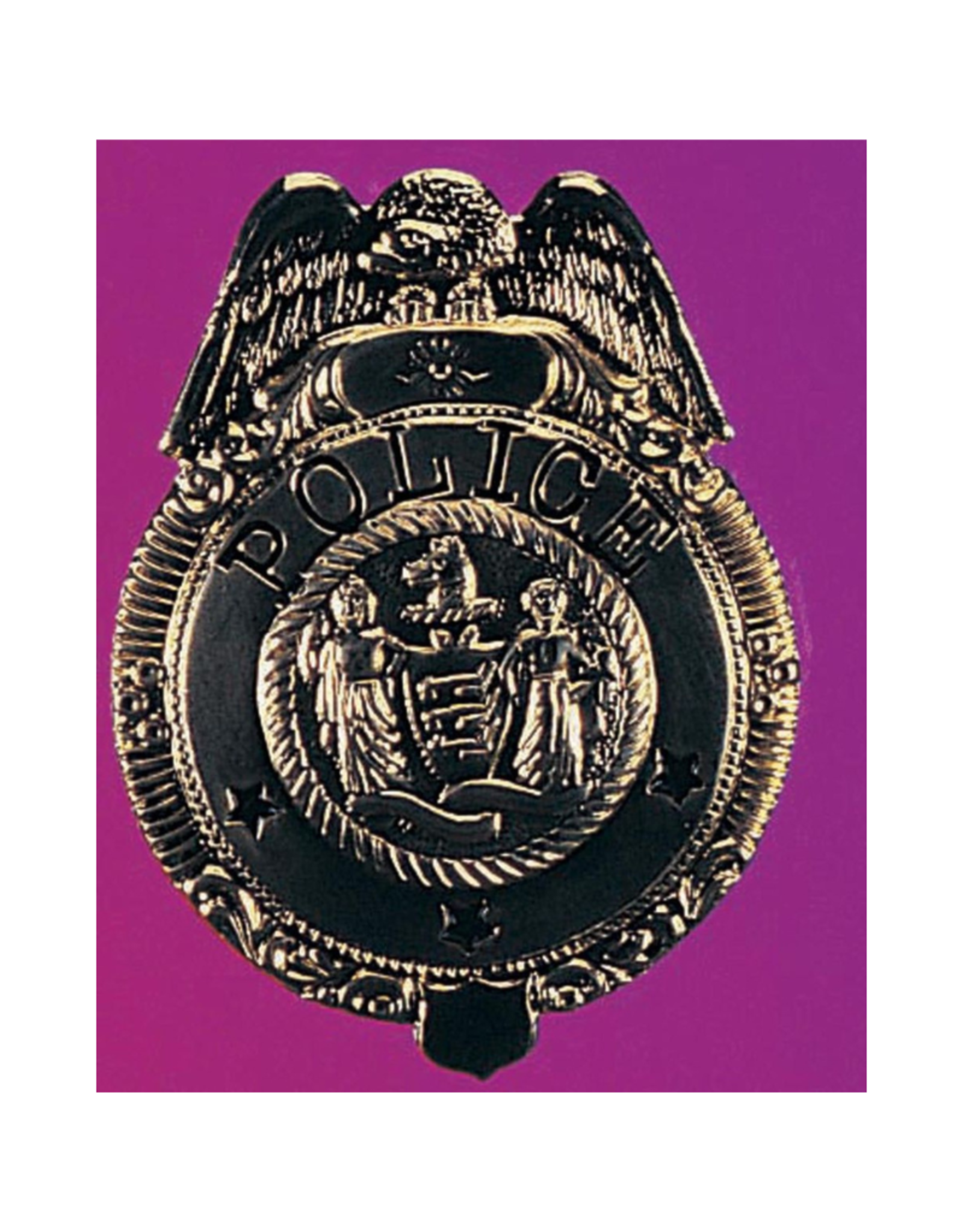 POLICE BADGE DELUXE, GOLD, D