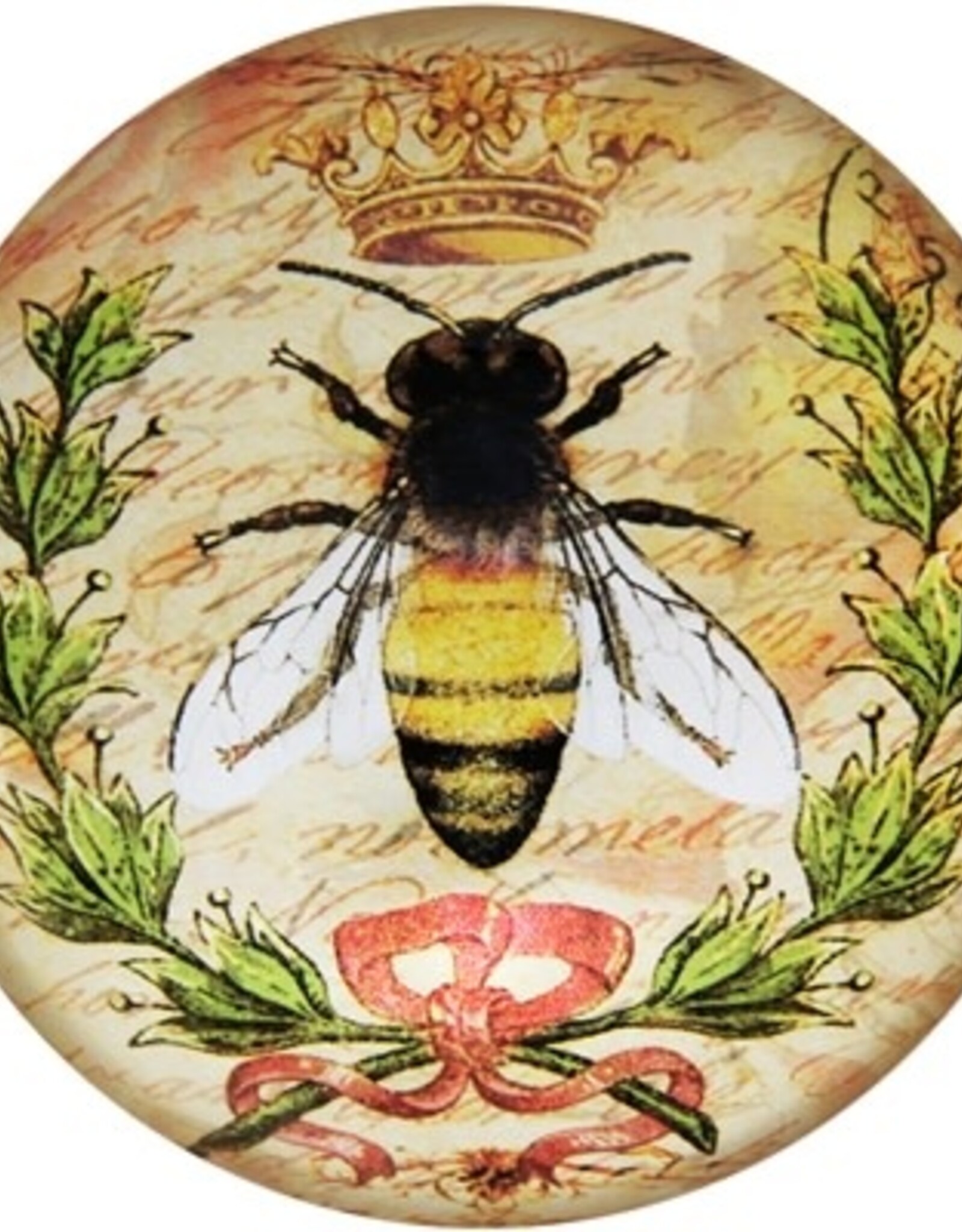 PAPERWEIGHT-GLASS DOME, QUEEN BEE