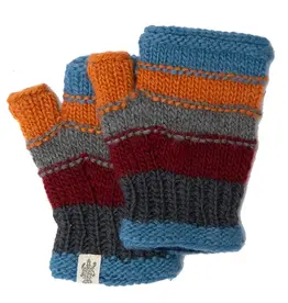 GLOVES-KNIT FINGERLESS STRIPE