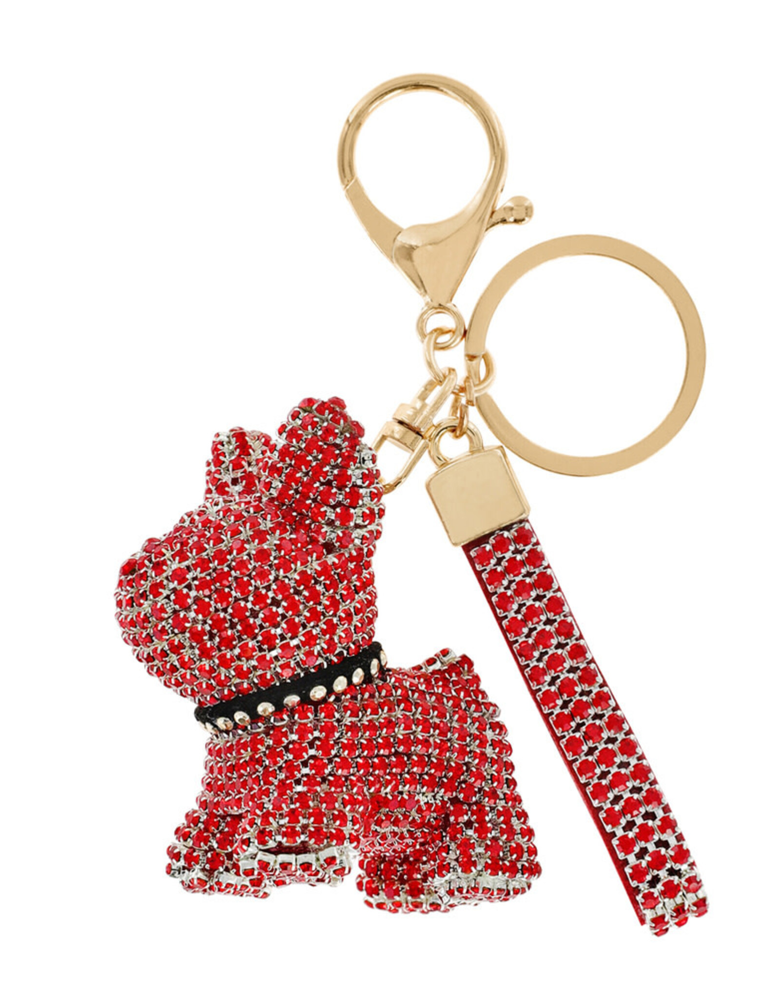 KEYCHAIN-RHINESTONE CUTE DOG