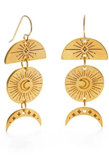 Faire/Amano Studio EARRINGS-CRESCENT MOON COLLAGES GLD