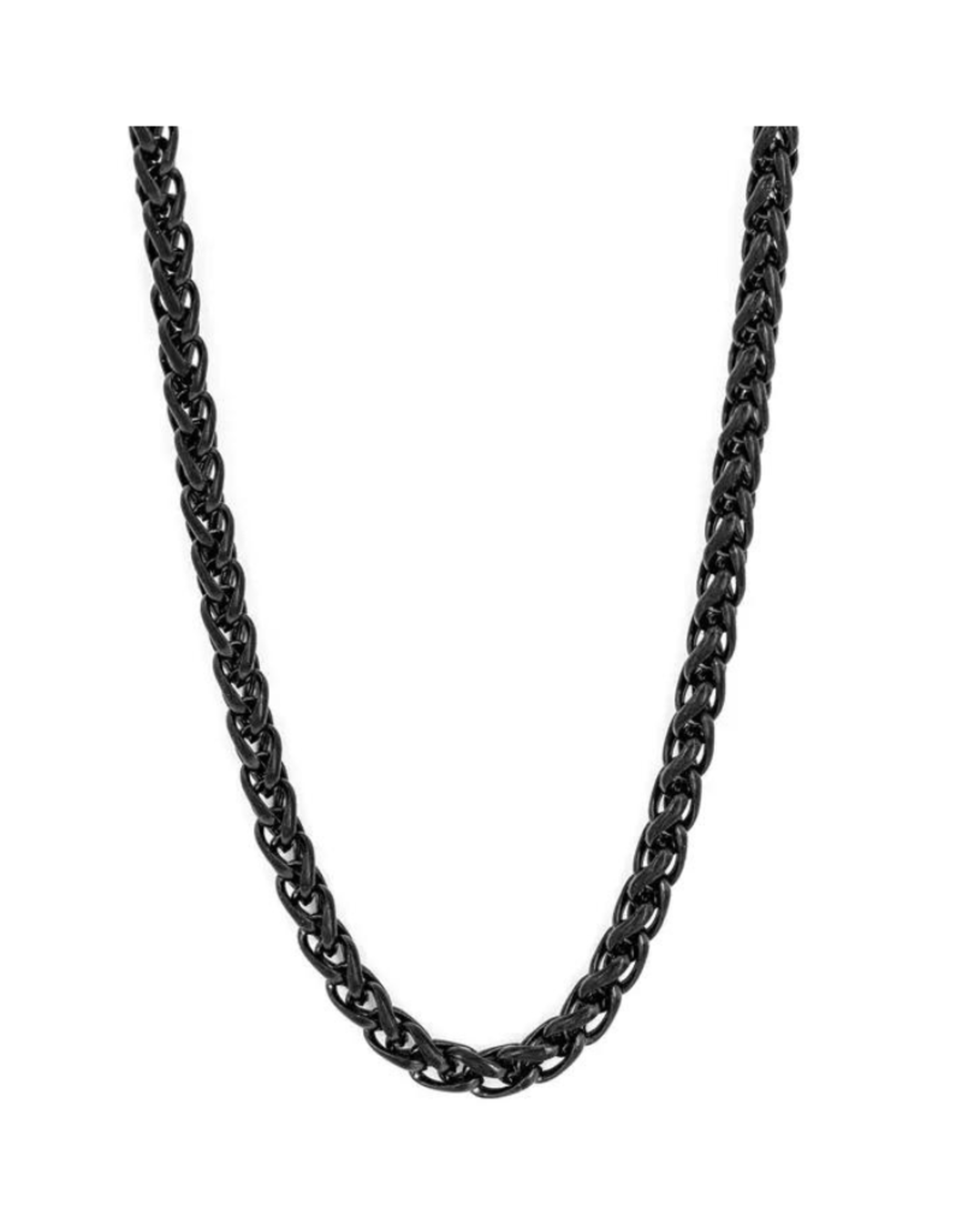 NECKLACE-SPIGA BLACK STAINLESS STEEL CHAIN