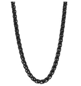 NECKLACE-SPIGA BLACK STAINLESS STEEL CHAIN