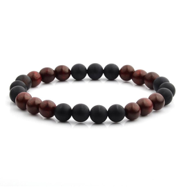 BRACELET-STRETCH WOOD/STONE