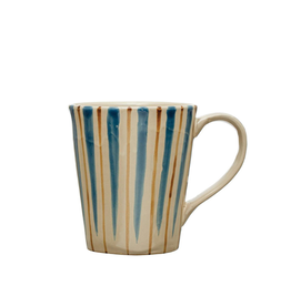 MUG-HAND PAINTED STONEWARE STRIPES