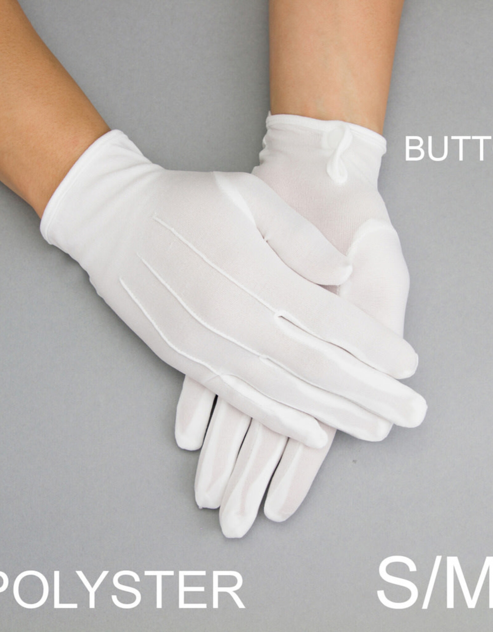 GLOVES-CLASSIC WRIST LENGTH WHITE W/CREASES