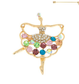 BROOCH-RHINESTONE BALLERINA