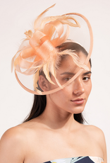 FASCINATOR-FLORAL W/SATIN TRIM MESH