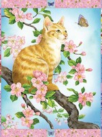 Cobble Hill Puzzle 1000pcs: blossoms and kittens quilt