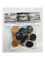 Rustik 20 wooden checkers pegs