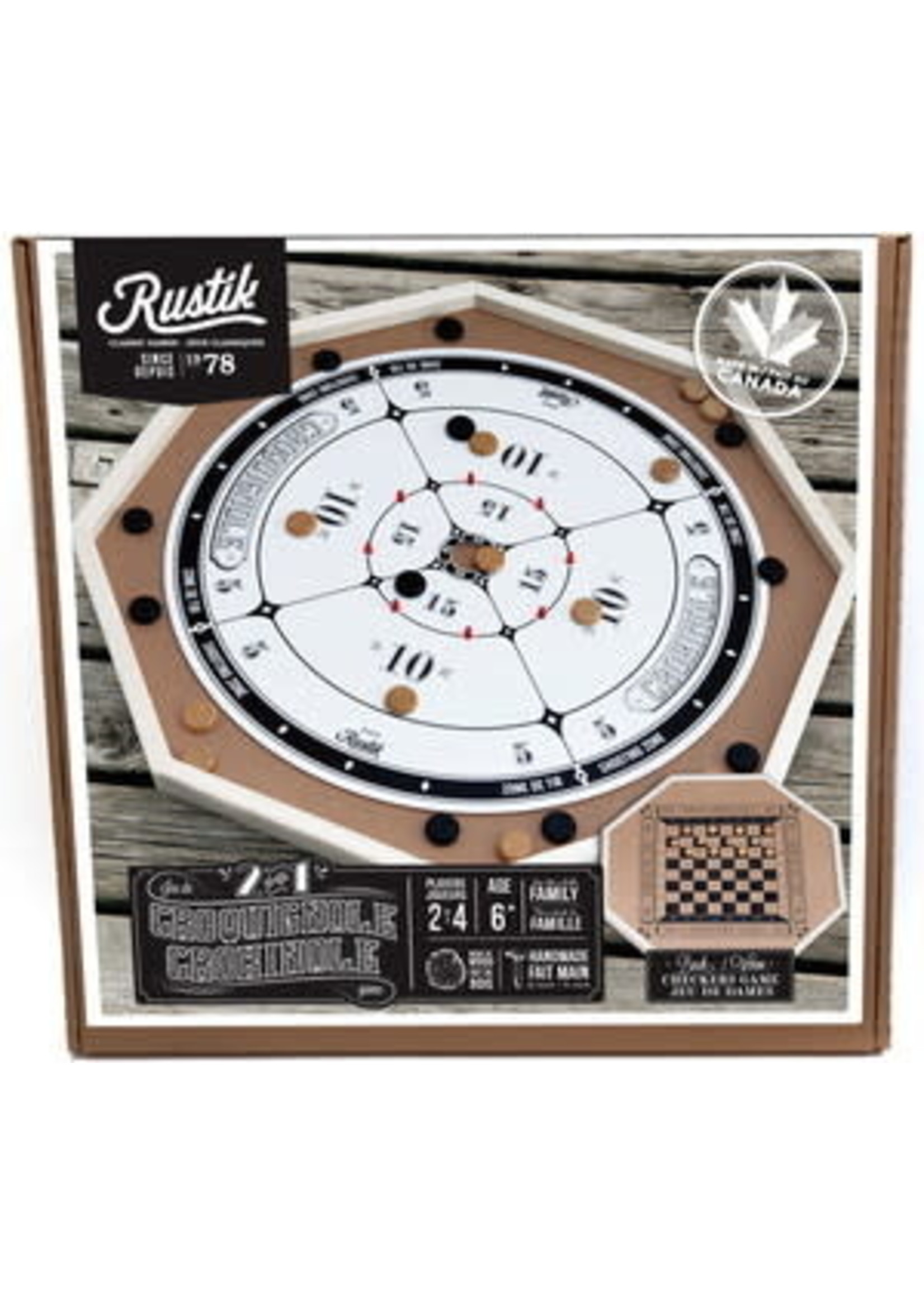 Rustik Crokinole/French checkers 2 in 1