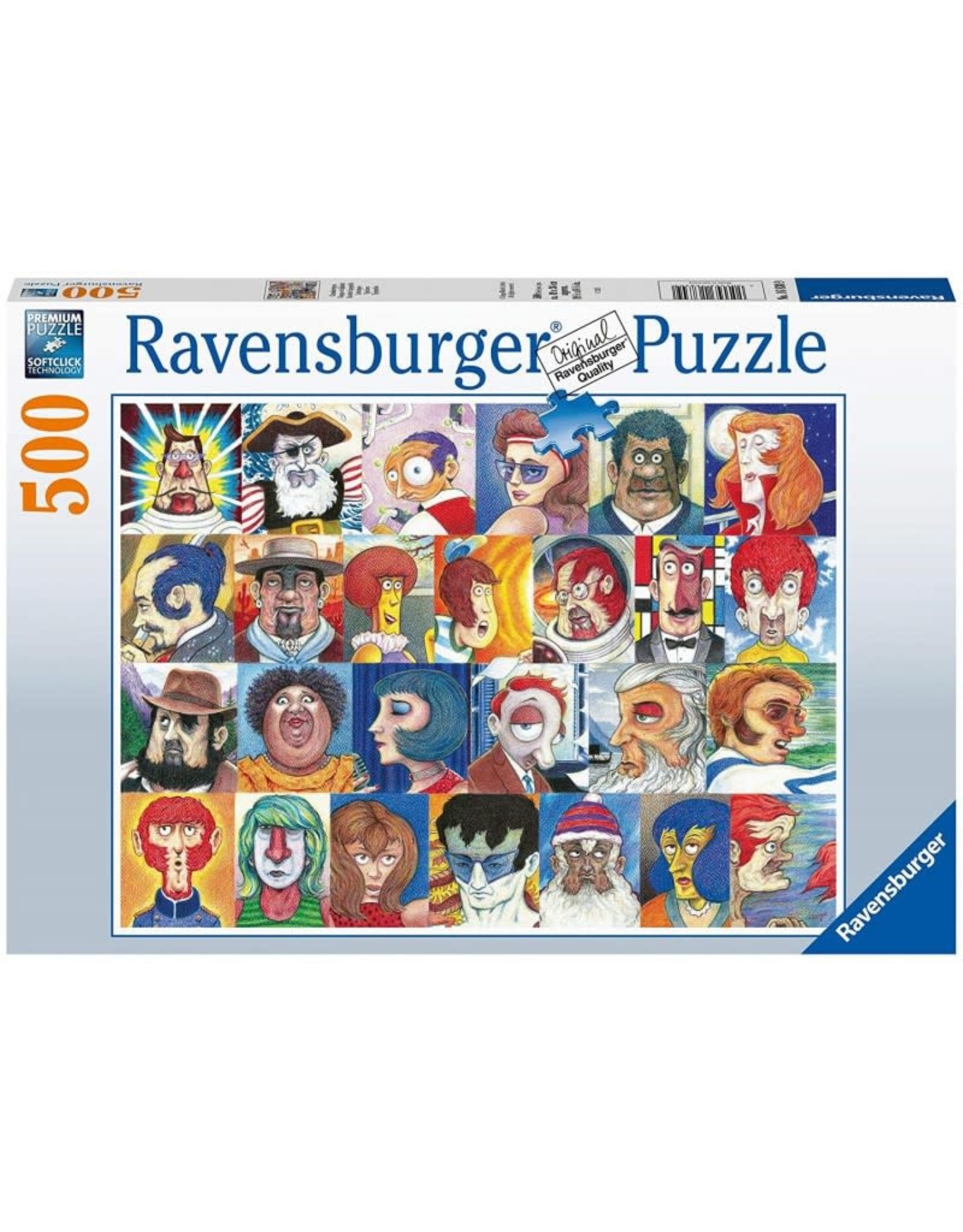 Ravensburger Casse-tête Ravensburger 500 pcs: Visages et alphabet