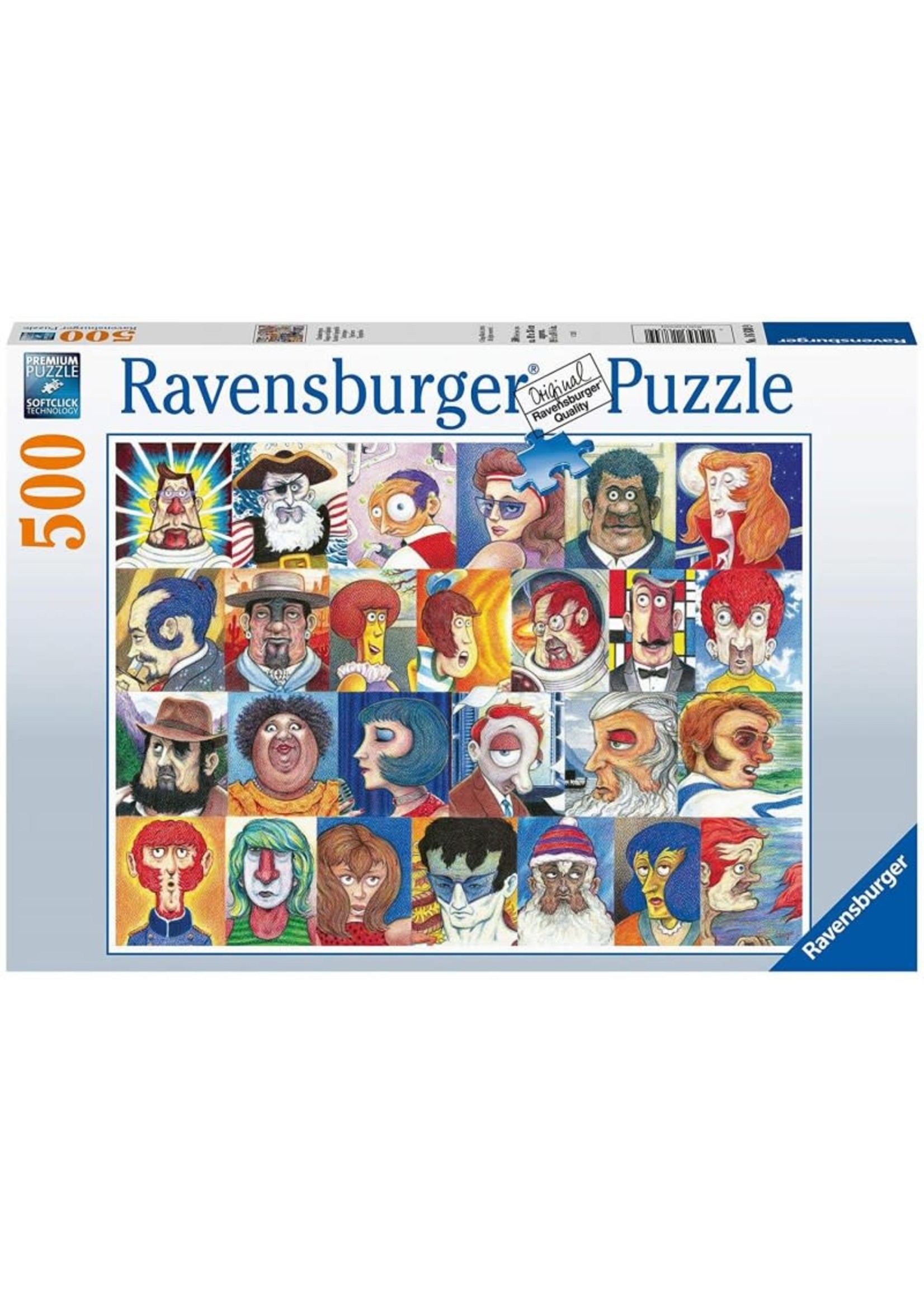 Ravensburger Casse-tête Ravensburger 500 pcs: Visages et alphabet