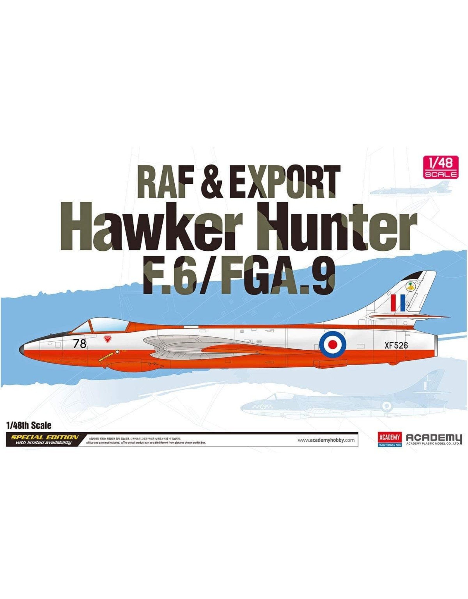 academy hobby RAF & Export Hawker hunter F 6 / FGA 9 - 1/48