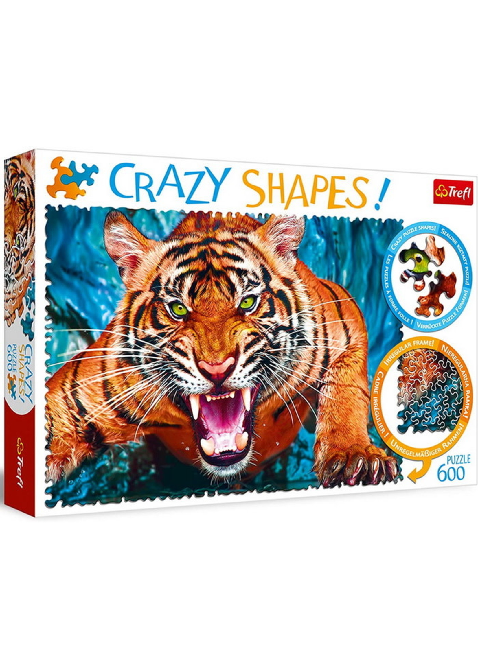 Trefl Trefl puzzle - 600P CRAZY SHAPES! - Facing a tiger