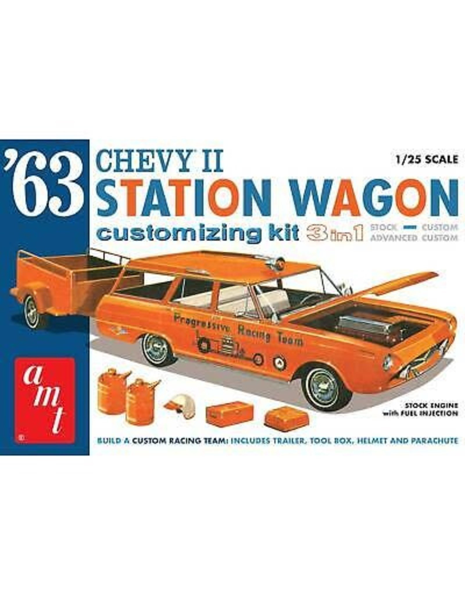 amt 63 Chevy II Station Wagon with trailer 1/25