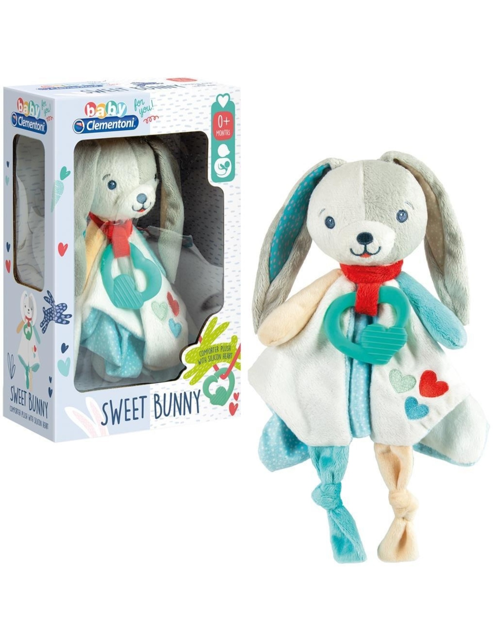 Clementoni Sweet Bunny - Comforter plush with silicon heart