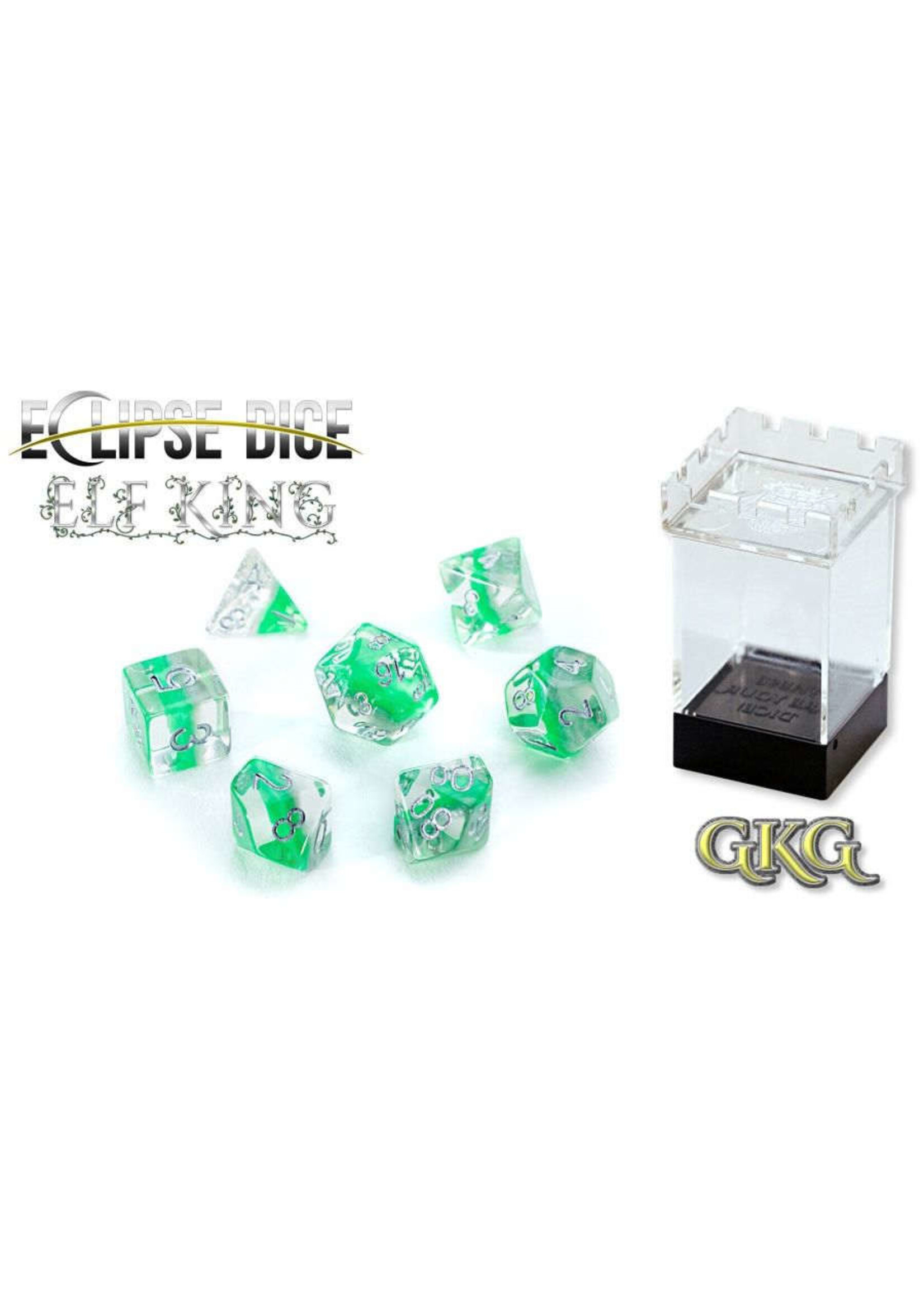 Gate keeper games Dice set - Elf King - silver/green