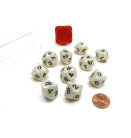Pearlized polyhedral 10P dice set  - Gray